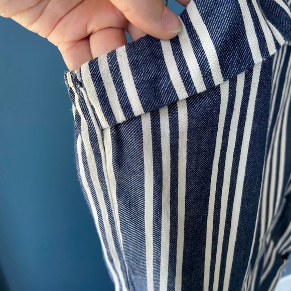 True Craft Blue Stripe Romper- Size L - Picture 7 of 7